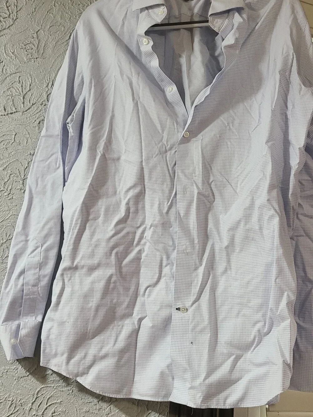 Banana Republic button-up shirt featuring a light blue gingham check pattern